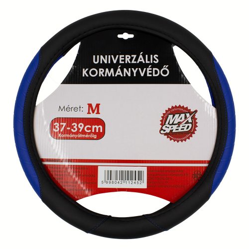 MaxSpeed műbőr kormányvédő - fekete/kék - 37-39cm