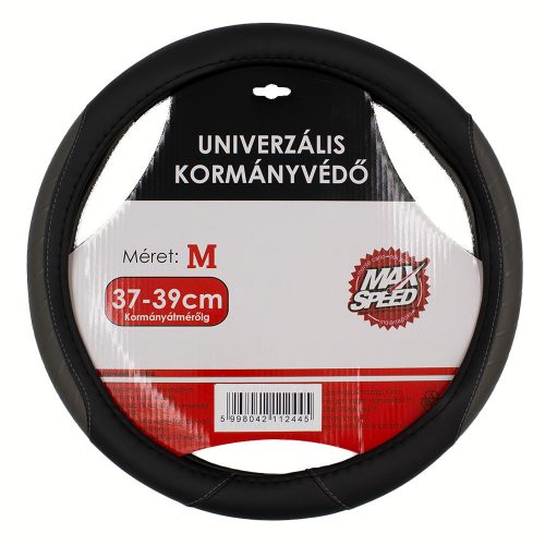 MaxSpeed műbőr kormányvédő - fekete/szürke - 37-39cm