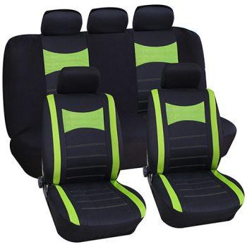   Anma - 9 részes univerzális üléshuzat szett - fekete-zöld színben