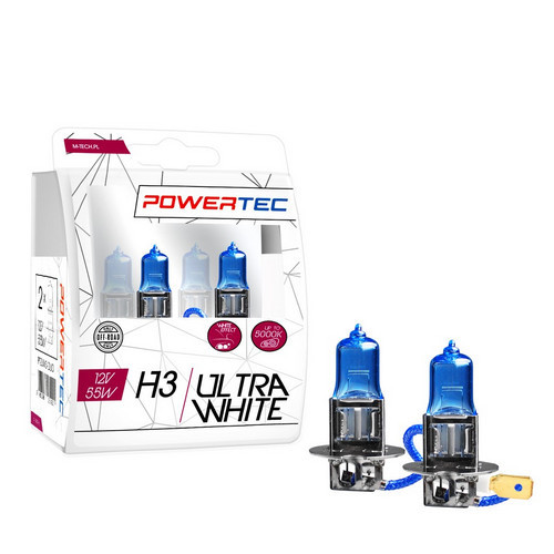 PowerTec Ultra White H3 izzó 12V DUO - párban