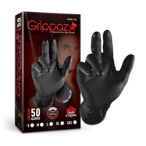 Grippaz fekete nitril kesztyű - 50 db - XXL-es méret