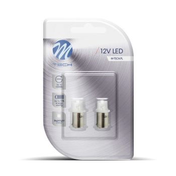 M-Tech BA9S LED dióda homorú fehér színű - párban