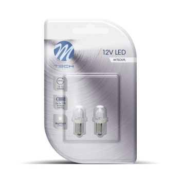 M-Tech BA9S LED dióda domború fehér színű - párban