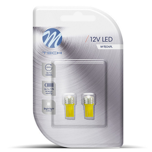 M-Tech W5W T10 LED izzó pár - sárga