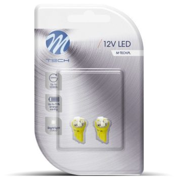 M-Tech W5W T10 LED izzó párban - sárga