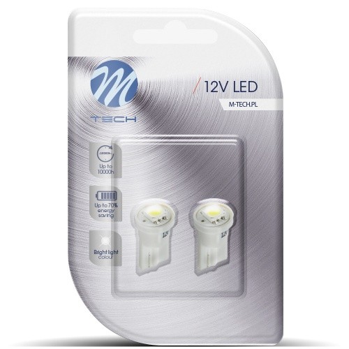 M-Tech T10 LED 1x5050 SMD fehér színű - párban