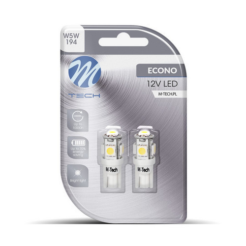 M-Tech T10 LED 5x5050 SMD fehér színű - párban