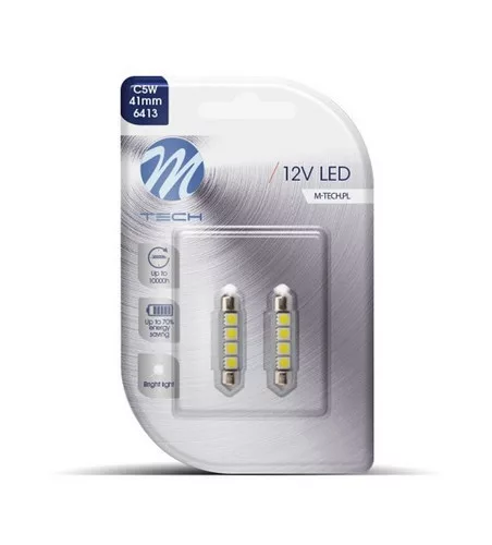 M-Tech Szofita LED 41mm 4x5050 SMD Can-Bus fehér színű - párban