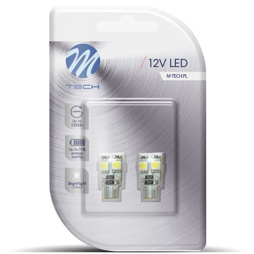M-Tech W5W T10 Can-Bus LED izzó párban - fehér