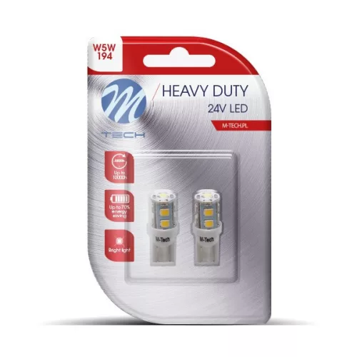 M-Tech 24V T10 W5W 9xSMD2835 fehér színű - párban
