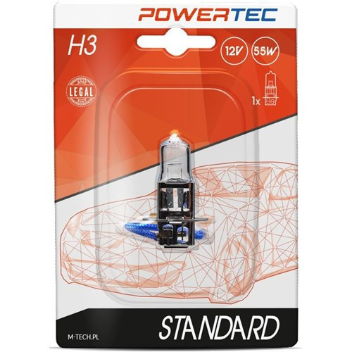 Powertec Standard H3 halogén izzó 12V (bliszter) - párban
