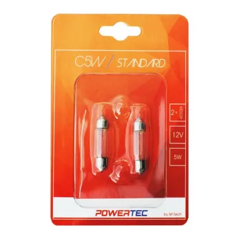   M-Tech PowerTec C5W 36mm Szofita halogén izzó - 12V 5W - pár