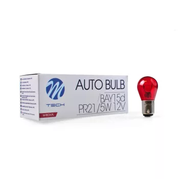 M-Tech BAY15D, P21/5W piros halogén izzó 12V - 1db