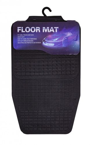 4 részes, autós szőnyegszett, univerzális, PVC, fekete színű