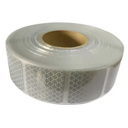 Öntapadós fényvisszaverő csík, szakaszos - fehér - 1m