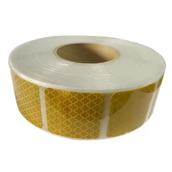 Öntapadós fényvisszaverő csík, szakaszos - sárga - 1m