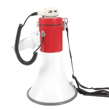 Sziréna/megafon - fehér/piros - 50W