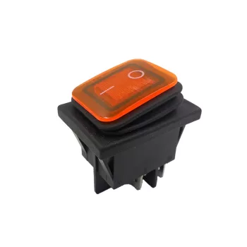   Vízálló, két állású sárga kapcsoló - 4 lábú - 250V 30A