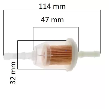 Benzinszűrő papír 114 x 32 mm - O 7 mm