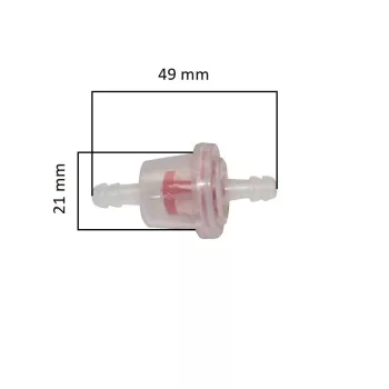   Benzin és gázolajszűrő, műanyag betétes - 41x21mm - Ø 6mm