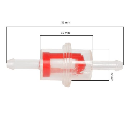 Gázolajszűrő, műanyag betétes - 81x22 mm - Ø 8mm