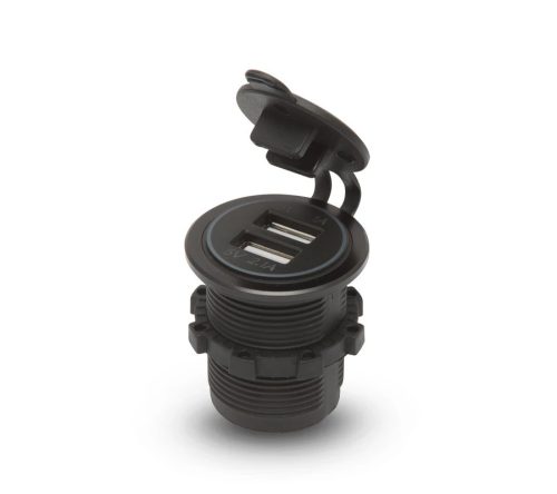 Maxspeed beépíthető vízálló szivargyújtó aljzat - dupla USB - 5V 2,4A