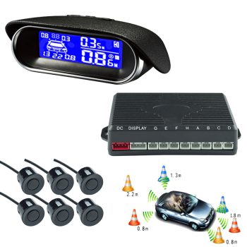   6 szenzoros tolató radar, távolság jelző LCD kijelzővel, 1024-6