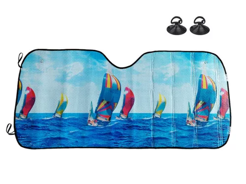 Alu napvédő előre - vitorlások minta - 130x60cm