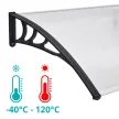 Fényáteresztő műanyag előtető 240x90cm, dupla, átlátszó-fekete