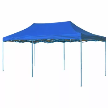 Összecsukható fémvázas kerti pavilon 2,9X5,7m - kék