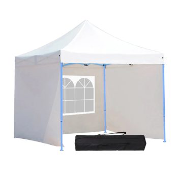   Összecsukható fémvázas kerti pavilon 2,9X2,9m - oldalfallal és hordtáskával - fehér