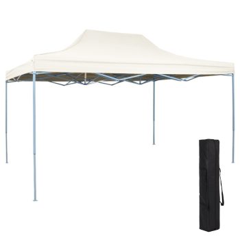   Összecsukható fémvázas kerti pavilon 2,9X4,25m - hordtáskával - fehér