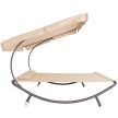 Kétszemélyes napozóágy árnyékolóval, világos barna