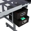 Tervező asztal dönthető, üveg asztallappal