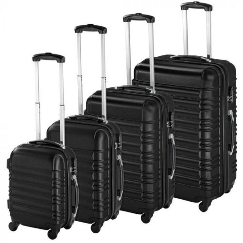 4 db-os merev falú bőrönd szett - fekete
