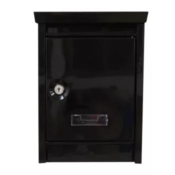 Fém postaláda névtábla tartóval, fekete