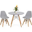 4 db modern étkezőszék asztallal - szürke