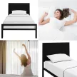 Hanna fém ágykeret ajándék ágyráccsal - fekete - 90x200cm 