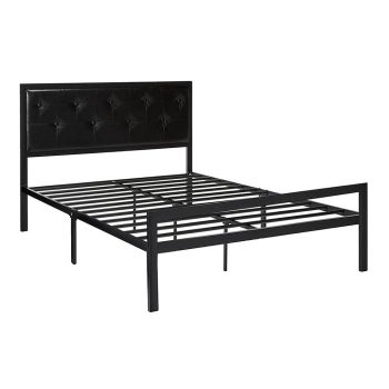   Hanna fém ágykeret ajándék ágyráccsal - fekete - 180x200cm