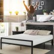 Hanna fém ágykeret ajándék ágyráccsal - fekete - 180x200cm