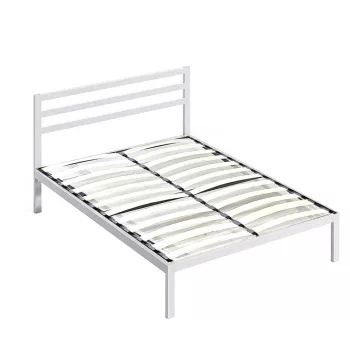 Fém ágykeret ajándék ágyráccsal - fehér - 160x200cm