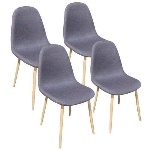 4 db szövetborítású szék - szürke