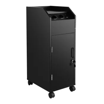   Beauty zárható eszközkocsi kihúzható oldalsó tálcával - fekete