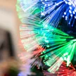 Műfenyő száloptikával színes LED-el - 210 cm-es