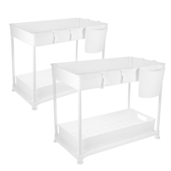   Mosogató alá helyezhető 2 szintes rendszerező állvány - fehér