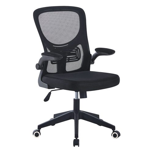 Ergonomikus irodai szék állítható derék és könyöktámasszal - fekete