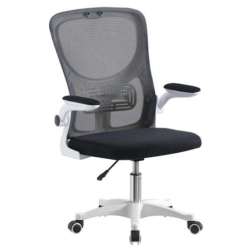 Ergonomikus irodai szék állítható derék- és könyöktámasszal - fehér