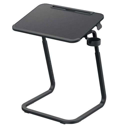 Állítható magasságú reggelizőasztal tablet tartóval - fekete