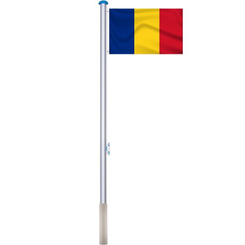 Zászlótartó rúd - Román zászlóval