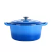 Zománcozott, öntöttvas edény fedővel - 4L - kék